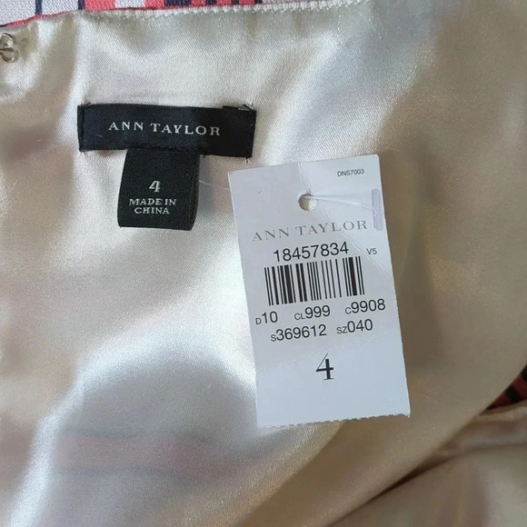 Ann Taylor Striped Pleated Fit & Flare Dress NWT - Picture 8 of 11